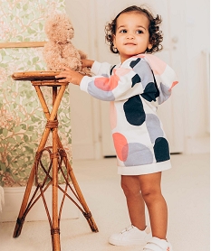 robe sweat en maille douillette imprimee bebe fille multicolore robesD440301_4