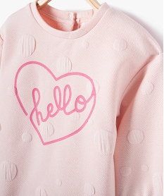 robe bebe fille en maille sweat fantaisie rose robesD440401_2