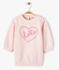 robe bebe fille en maille sweat fantaisie rose robesD440401_4