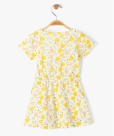 robe bebe fille en maille a manches couyrtes et motifs jaune robesD440501_3