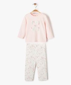 pyjama bebe fille en velours deux pieces roseD441801_1