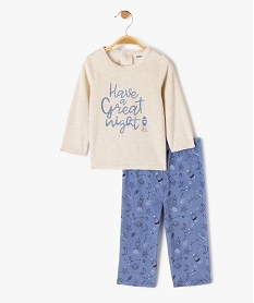GEMO Pyjama bébé 2 pièces mix&match en velours Beige