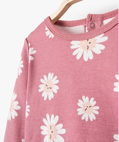 pyjama bebe en jersey a motif fleuri effet mixmatch roseD442001_2