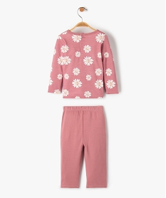 pyjama bebe en jersey a motif fleuri effet mixmatch roseD442001_3