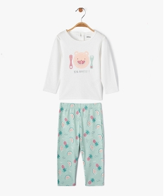 GEMO Pyjama bébé 2 pièces en jersey imprimé fruits Beige