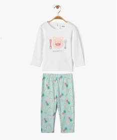 pyjama bebe 2 pieces en jersey imprime fruits beigeD442201_1