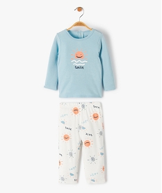 pyjama bebe en jersey de coton a motifs fantaisie bleu pyjamas 2 piecesD442301_1