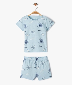 GEMO Pyjashort bébé garçon imprimé motif soleil Bleu