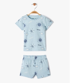 pyjashort bebe garcon imprime motif soleil bleu pyjamas 2 piecesD443101_1