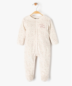 pyjama bebe en velours ouvert devant avec motifs etoiles beige pyjamas veloursD443201_2