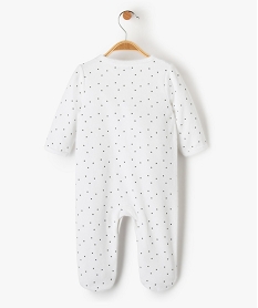 pyjama bebe en velours etoile a ouverture ventrale blancD443501_3