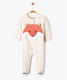 GEMO Pyjama bébé en velours motif renard Beige