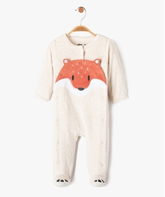 GEMO Pyjama bébé en velours motif renard Beige
