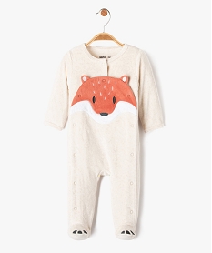 pyjama bebe en velours motif renard beige pyjamas veloursD443601_1