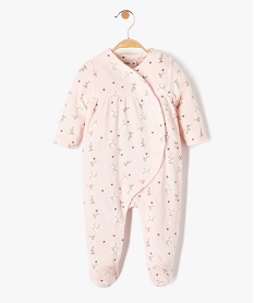 pyjama dors-bien bebe en velours fleuri ouverture devant roseD443701_1