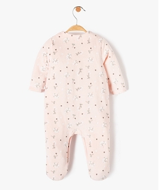 pyjama dors-bien bebe en velours fleuri ouverture devant roseD443701_3
