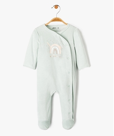 GEMO Pyjama bébé dors-bien en velours avec ouverture ventrale Rose