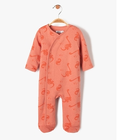 GEMO Pyjama bébé dors-bien en jersey molletonné avec ouverture ventrale orange standard