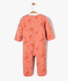 pyjama bebe dors-bien en jersey molletonne avec ouverture ventrale orange pyjamas ouverture devantD444001_3