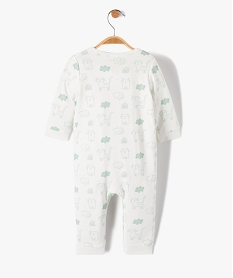 pyjama bebe en jersey imprime chat a ouverture ventrale blanc pyjamas ouverture devantD444301_3