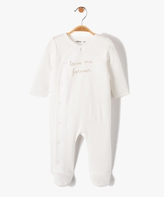 pyjama bebe ouverture devant avec message brode beigeD444601_1