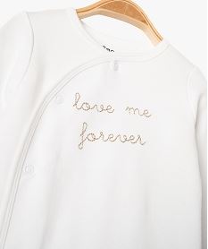 pyjama bebe ouverture devant avec message brode beige pyjamas ouverture devantD444601_2