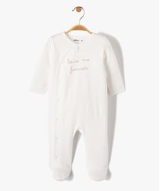 pyjama bebe ouverture devant avec message brode beige pyjamas ouverture devantD444601_4