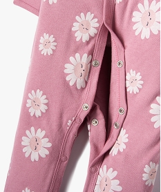 pyjama bebe dors-bien a ouverture ventrale et imprime fleuri rose pyjamas ouverture devantD445001_2