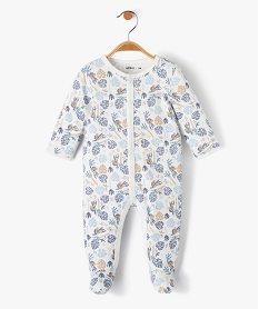 GEMO Pyjama bébé en jersey à fermeture ventrale pressionnée et motifs singes Beige