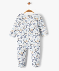pyjama bebe en jersey a fermeture ventrale pressionnee et motifs singes beige pyjamas ouverture devantD445401_3