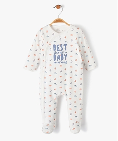GEMO Pyjama bébé en jersey ouverture devant motif dinosaures Beige