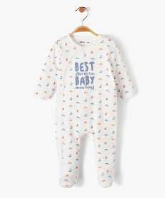 pyjama bebe en jersey ouverture devant motif dinosaures beigeD445501_1