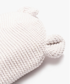 bonnet bebe de naissance en tricot avec oreilles en relief beigeD446501_2