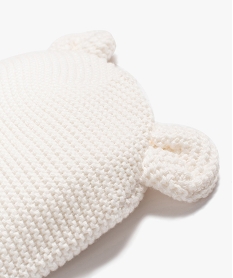 bonnet bebe de naissance en tricot avec oreilles en relief beigeD446601_2
