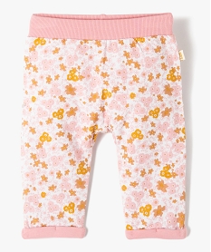 pantalon bebe fille a motifs fleuris entierement double - lulucastagnette roseD448401_1