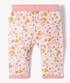 pantalon bebe fille a motifs fleuris entierement double - lulucastagnette rose leggingsD448401_3