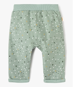 pantalon bebe garcon en toile imprimee doublee jersey - lulucastagnette vertD448501_1