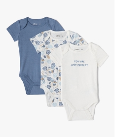 body bebe manches courtes a col americain imprime (lot de 3) beigeD449301_4
