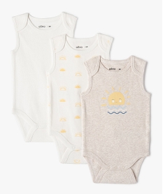 body bebe garcon sans manches (lot de 3) beige body sans manchesD450701_1