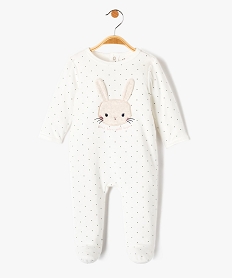 pyjama en velours a motif lapin bebe fille beige pyjamas veloursD451101_1