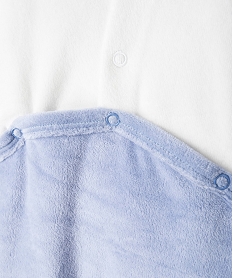 pyjama bebe en velours motif paresseux a pont-dos bleuD451201_3