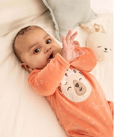 pyjama bebe a pont-dos en velours a motifs ours orangeD451301_1