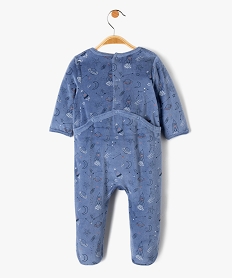 pyjama bebe a pont-dos en velours a motifs espace bleuD451401_4