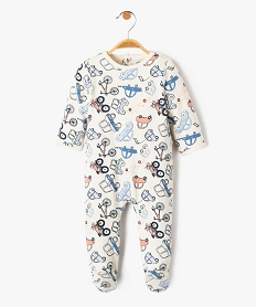 GEMO Pyjama bébé en jersey et peluche avec ouverture pont-dos Beige