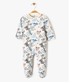 pyjama bebe en jersey et peluche avec ouverture pont-dos beige pyjamas et dors bienD451501_1