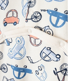 pyjama bebe en jersey et peluche avec ouverture pont-dos beigeD451501_2