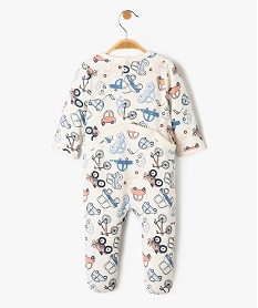 pyjama bebe en jersey et peluche avec ouverture pont-dos beigeD451501_3