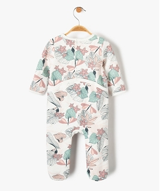 pyjama bebe a pont-dos en jersey molletonne motif tropical beigeD451901_3