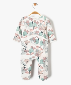 pyjama bebe a pont-dos en jersey molletonne motif tropical beige pyjamas et dors bienD451901_3