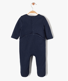 pyjama bebe en jersey avec ouverture pont-dos bleuD452001_3